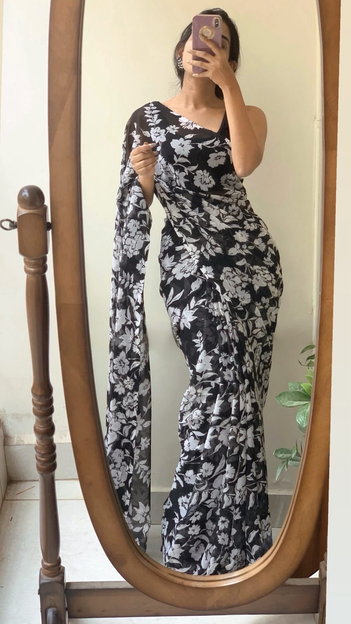 Black and white floral