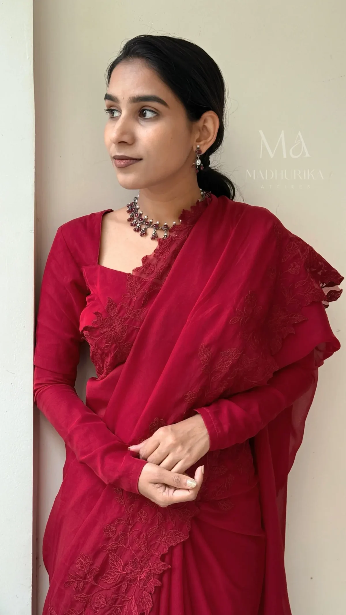 Maroon Saree - Image 6