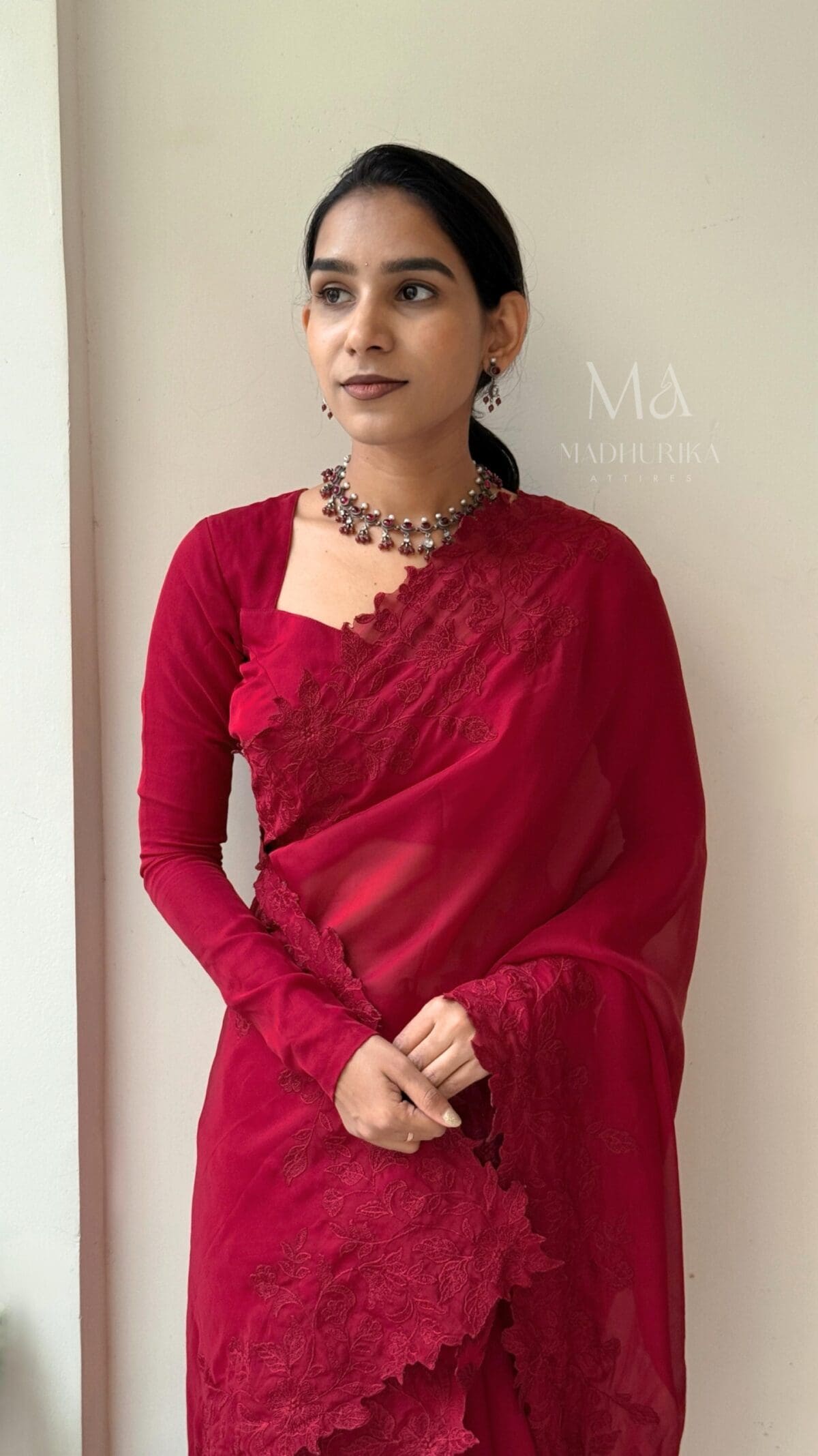 Maroon Saree - Image 5