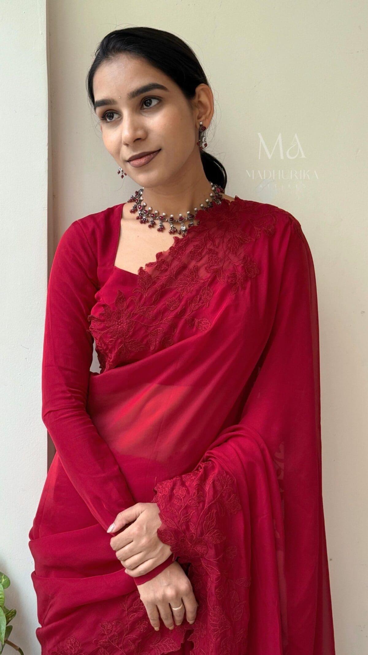 Maroon Saree