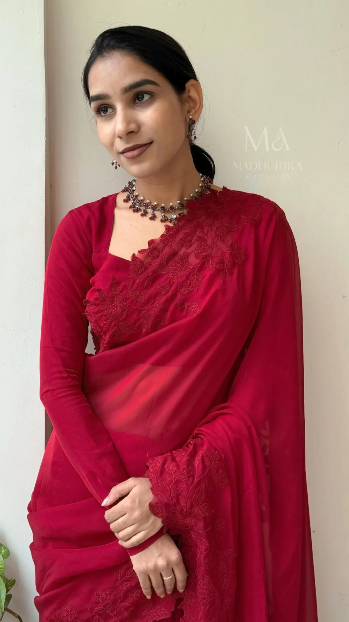 Maroon Saree - Image 9