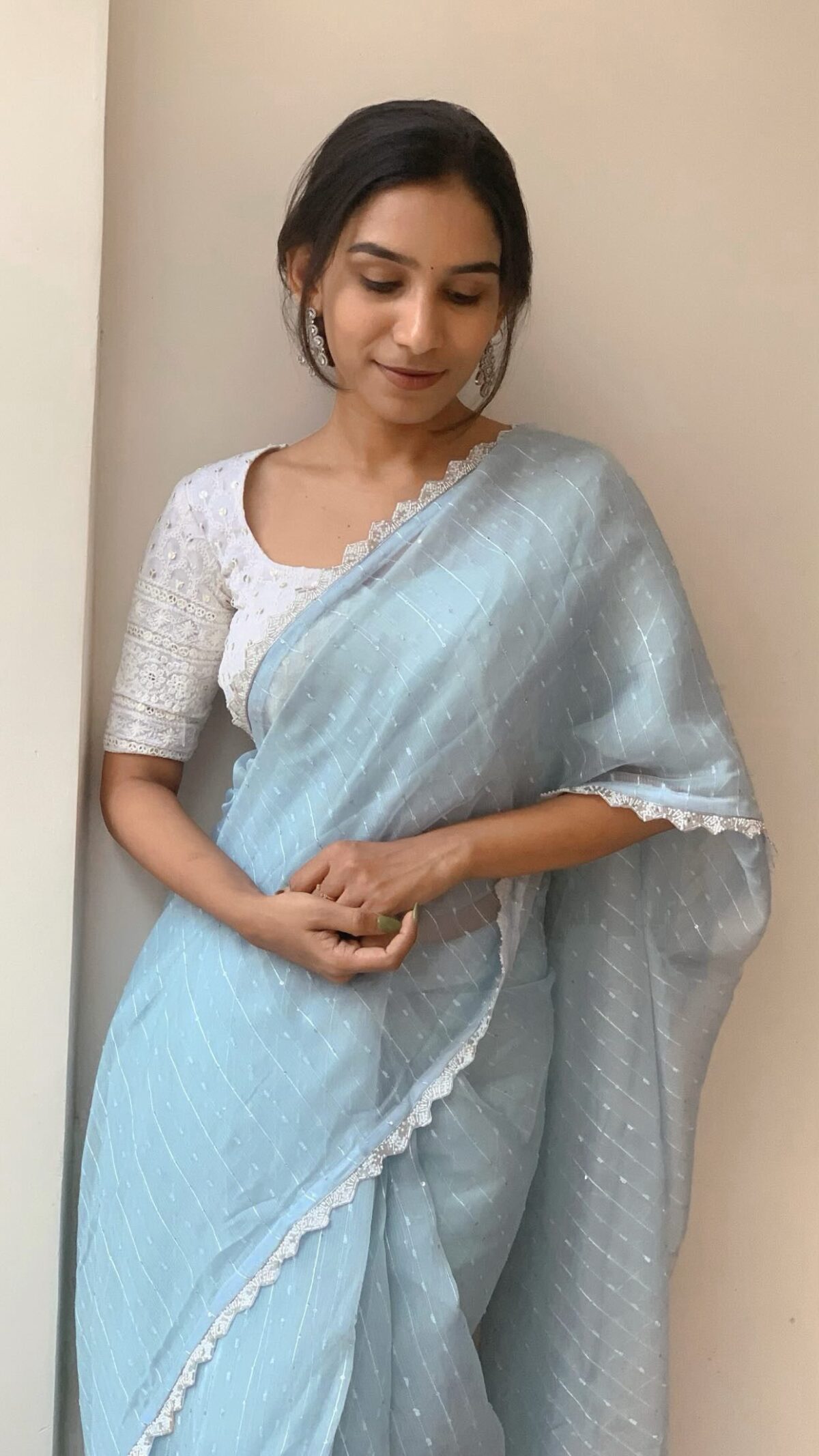 Soft chikankari organza