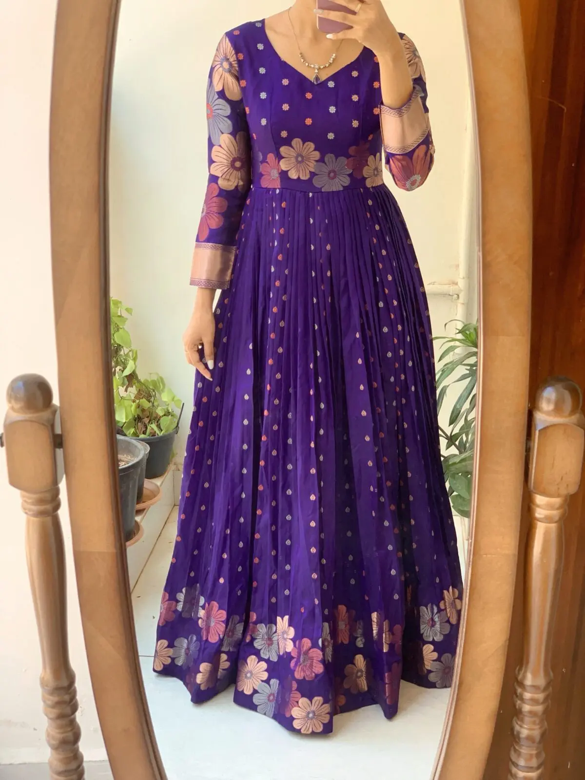 Violet silk frock