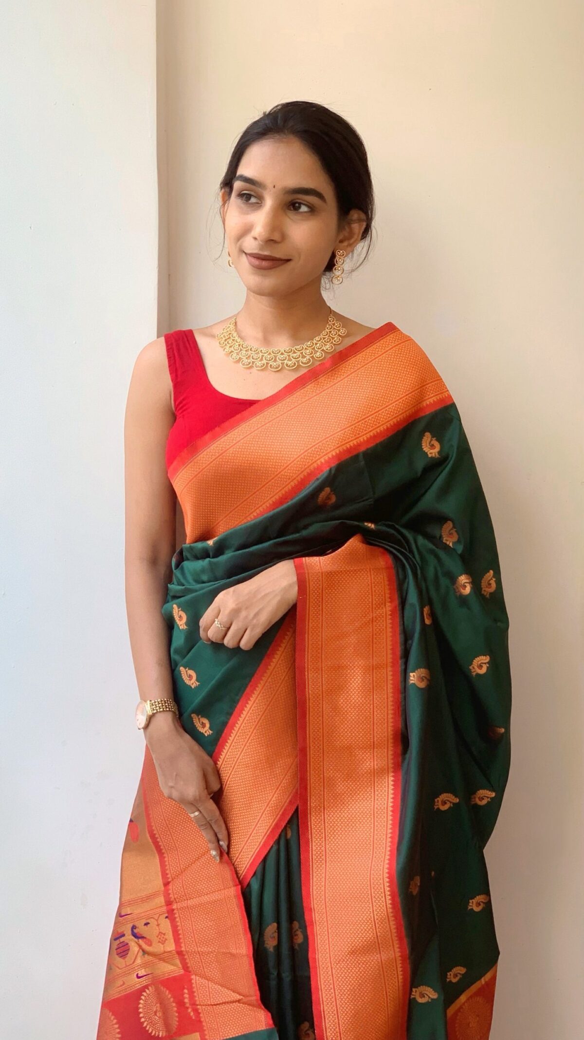 Green soft silk