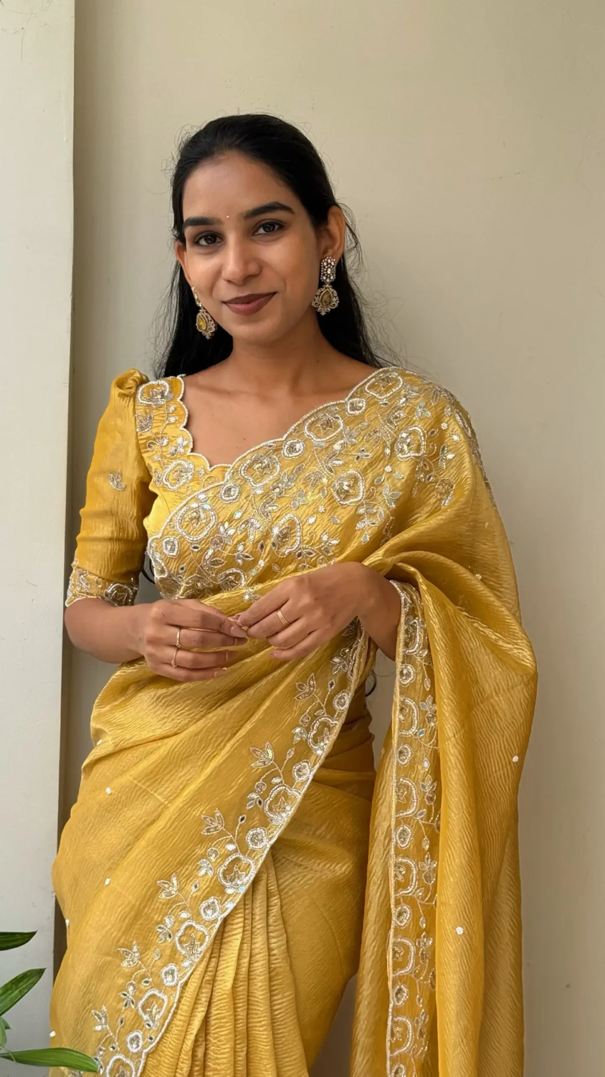 golden saree