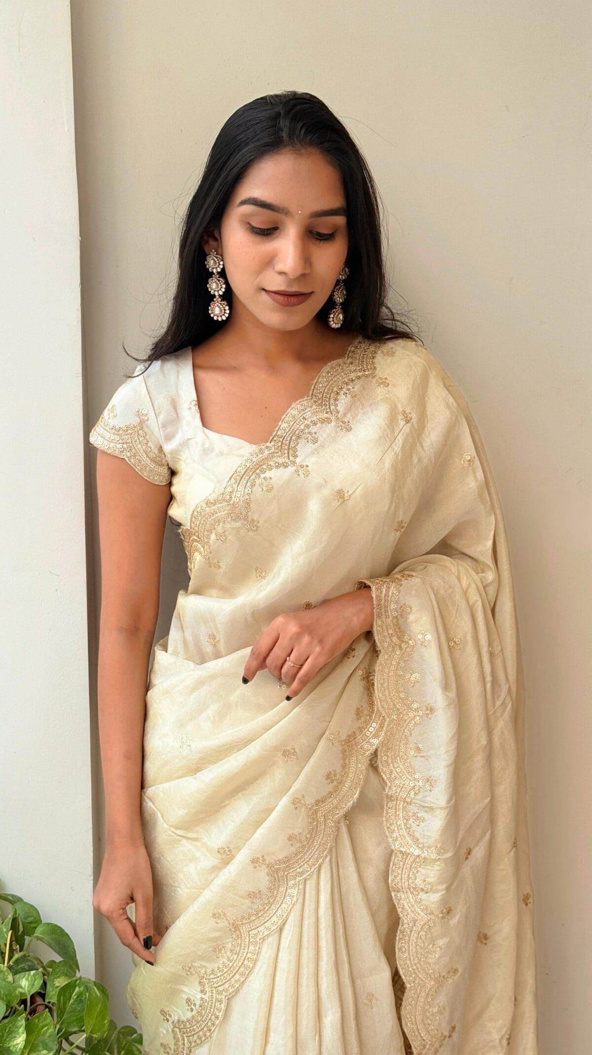 Tissue silk with embroidery work - Image 7