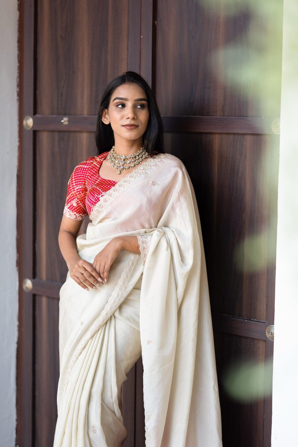 Tissue silk with handwork