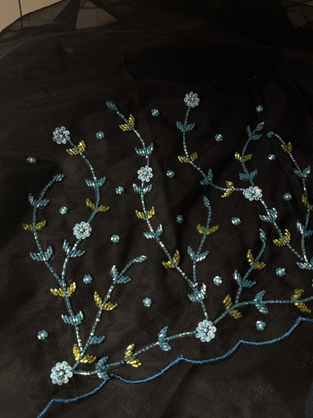 Black handwork saree - Image 4