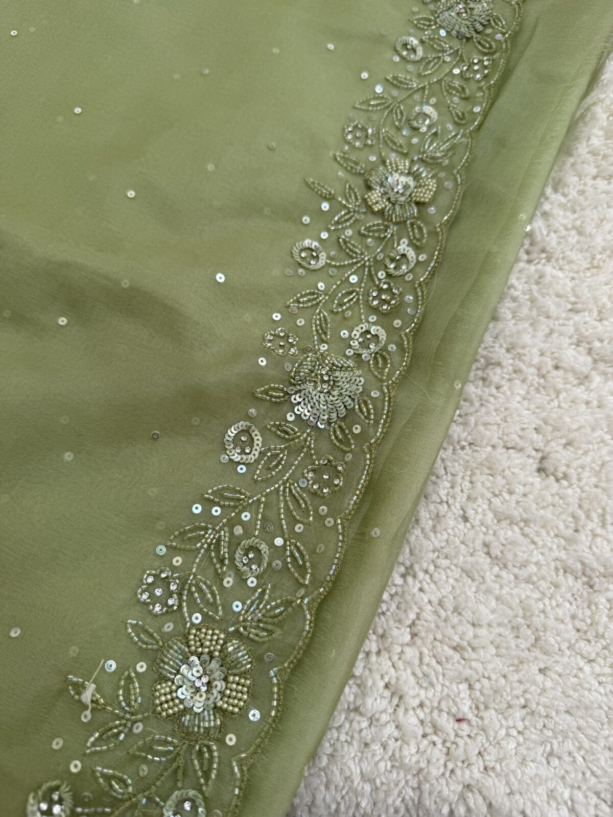 Mehendi handwork saree - Image 3