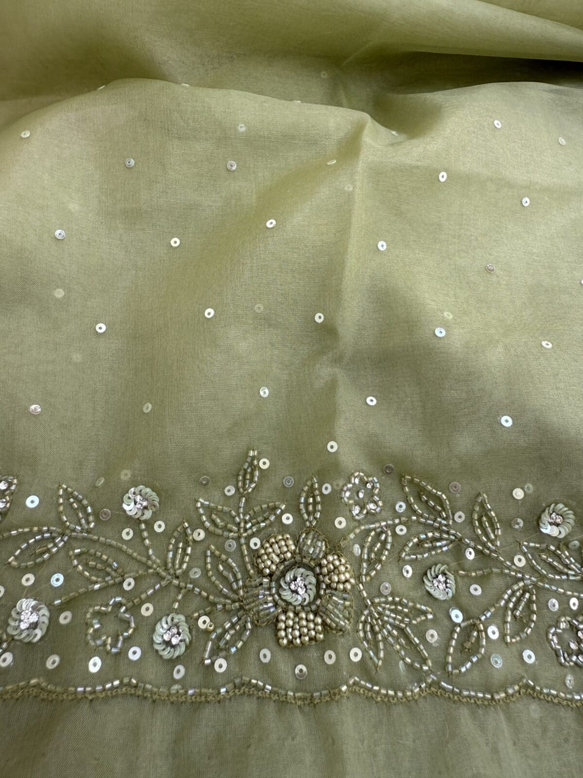 Mehendi handwork saree - Image 4