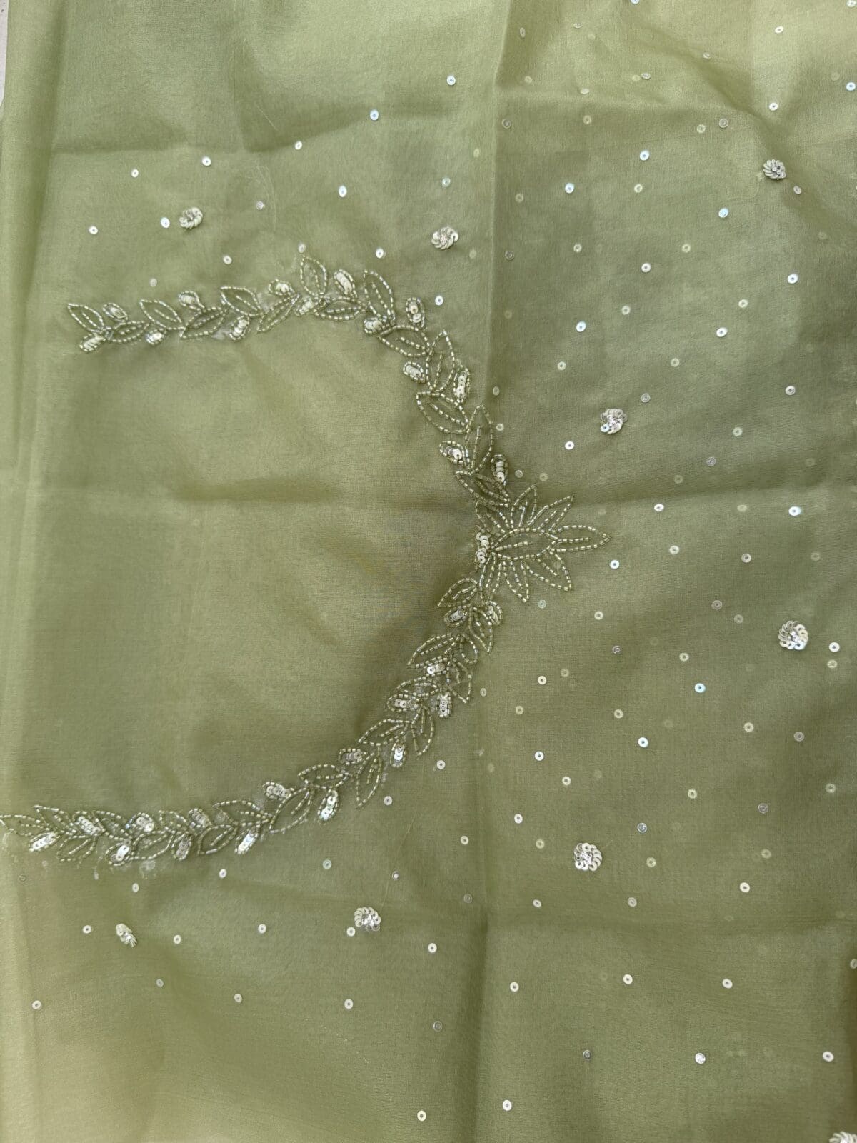 Mehendi handwork saree - Image 5