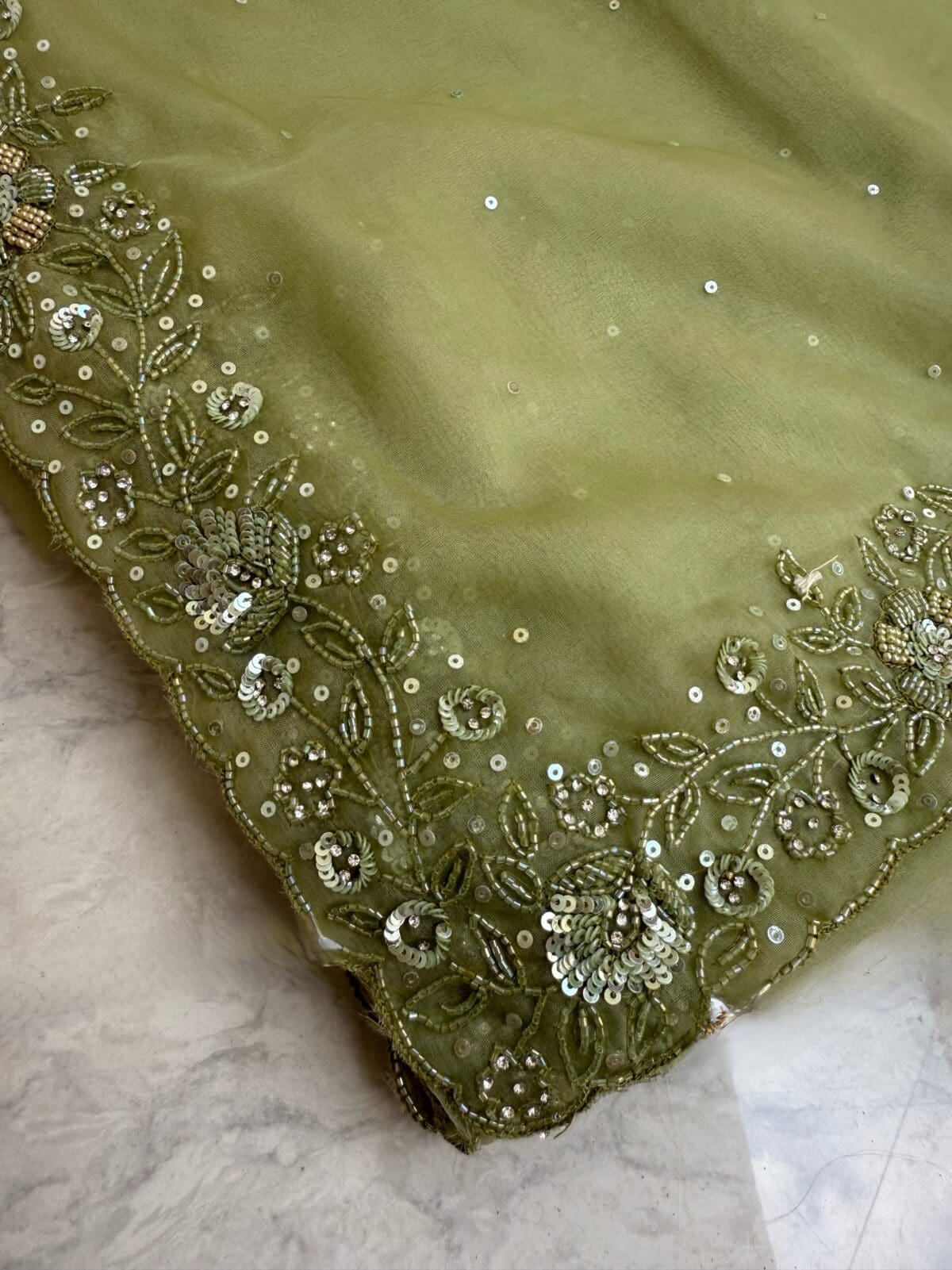 Mehendi handwork saree - Image 2