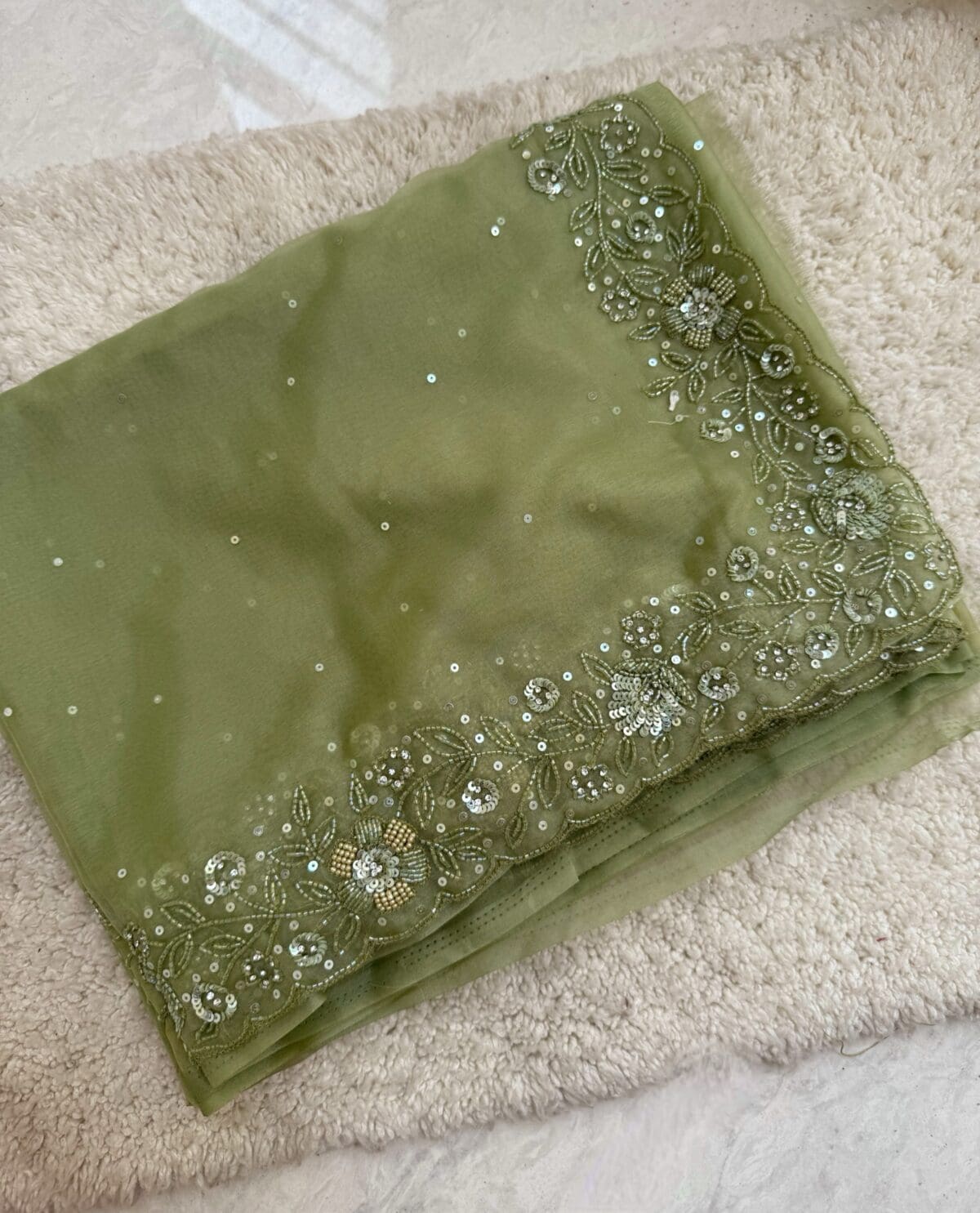 Mehendi handwork saree